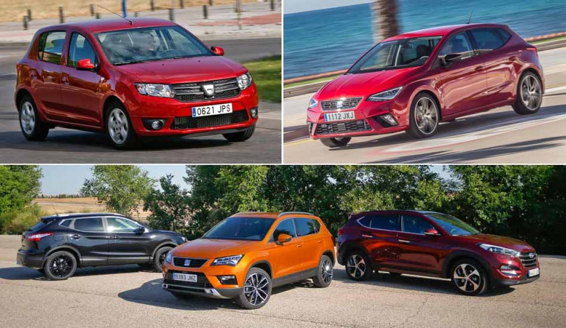 Los 10 coches y los 10 suv más vendidos en febrero